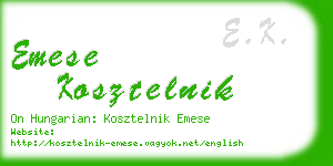 emese kosztelnik business card